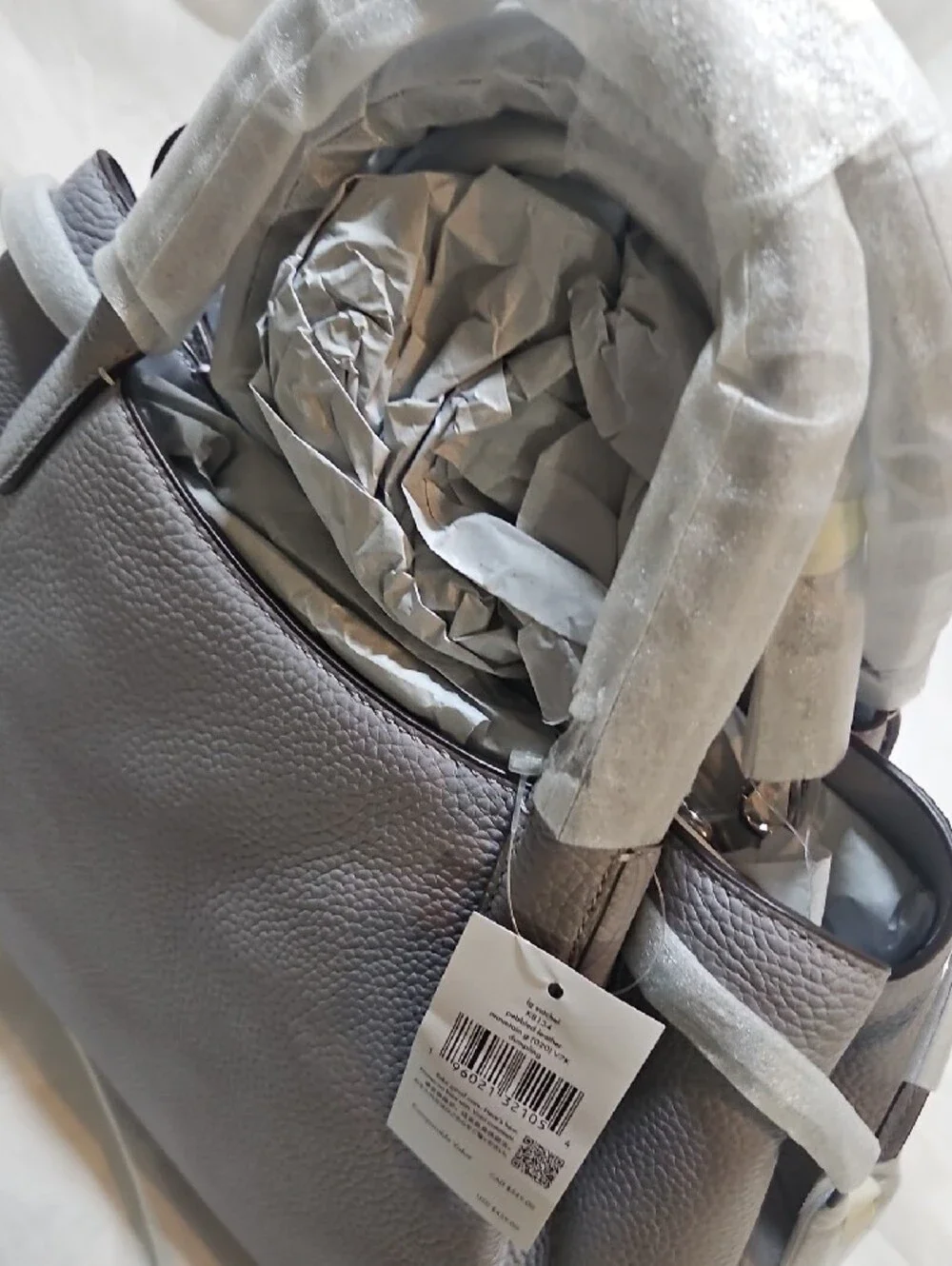 kate spade Pebbled Leather DUMPLING  Satchel in GREY